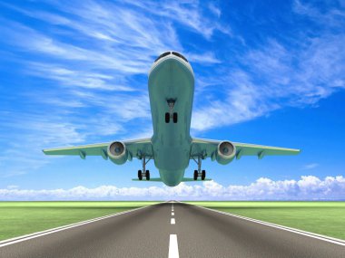 Road and plane clipart