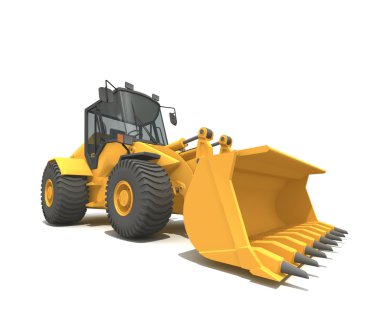 Isolated bulldozer clipart