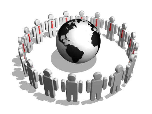 stock image Group of standing round globe