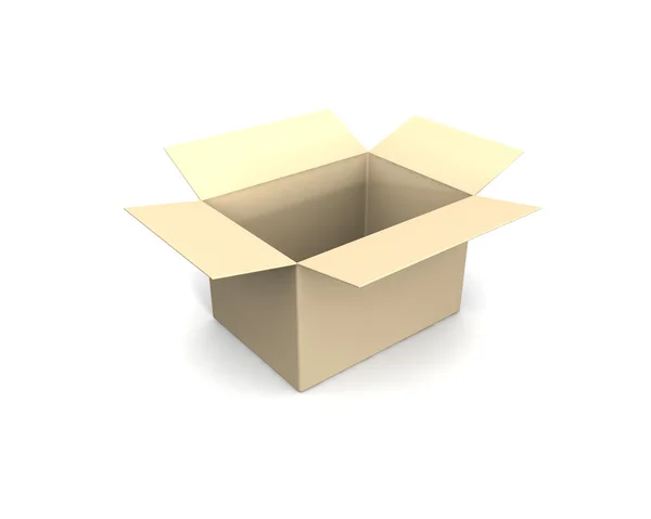 Corrugated cardboard box isolated on white background. — Stock Photo, Image