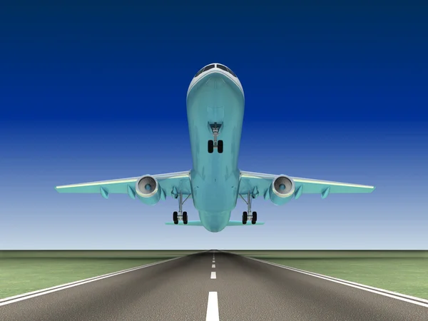 Straße und Flugzeug — Stockfoto