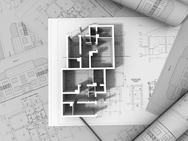 Stock image 3D plan drawing