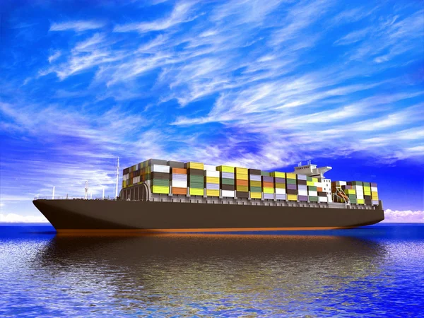 stock image Large container ship