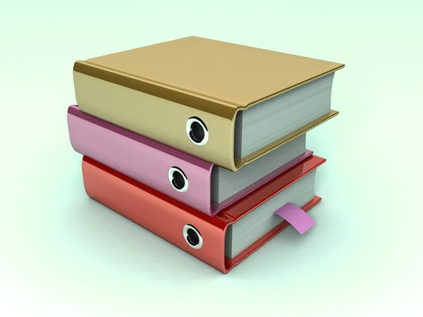3d illustration of archive folders stack — Stock Photo, Image
