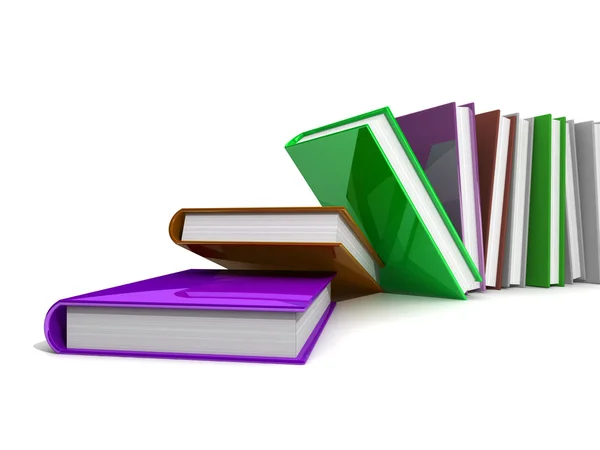 Livros coloridos isolados sobre branco — Fotografia de Stock