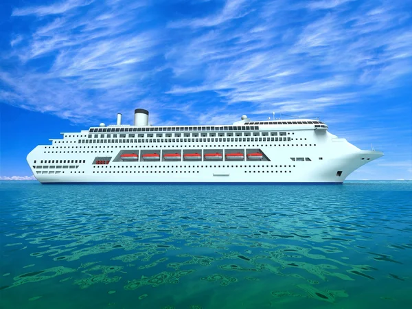 The huge oceanic liner in the high sea — Stock Photo, Image