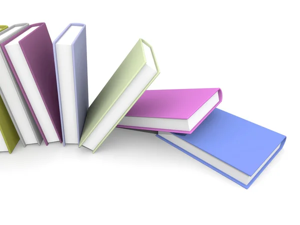 Farbige Bücher isoliert auf weiß — Stockfoto