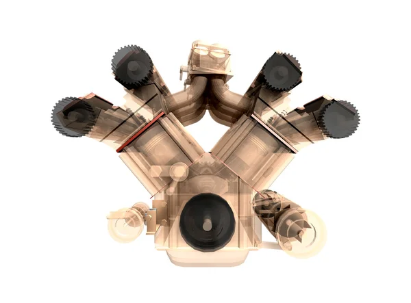 O motor transparente — Fotografia de Stock