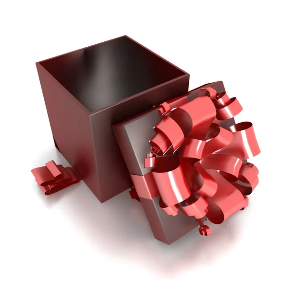 Caja de regalo abierta aislada en blanco - modelo 3d —  Fotos de Stock