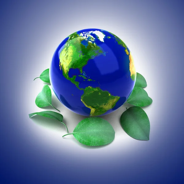 Planeta ekologia ikona — Zdjęcie stockowe