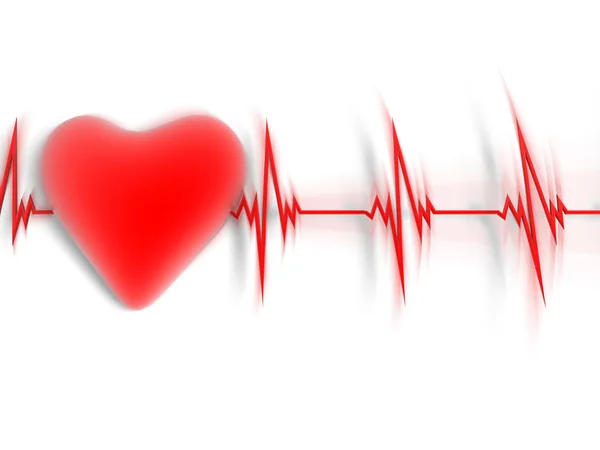 Kalp ve kalp atışı sembolü — Stok fotoğraf