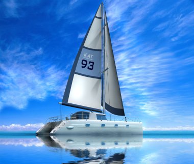 Modern sail boat clipart