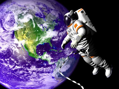 Uzayda uçan astronot