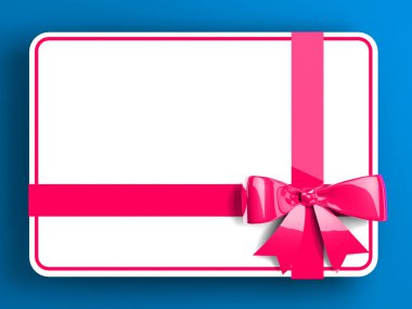 Blank gift tag tied with a bow of red ribbon clipart