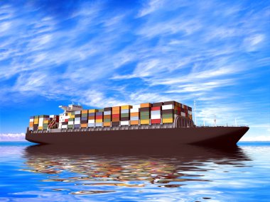 Large container ship clipart