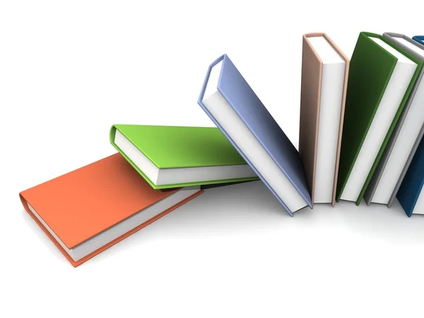 Gekleurde boeken geïsoleerd op wit — Stockfoto