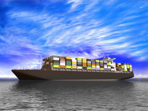 Büyük konteyner gemisi — Stok fotoğraf