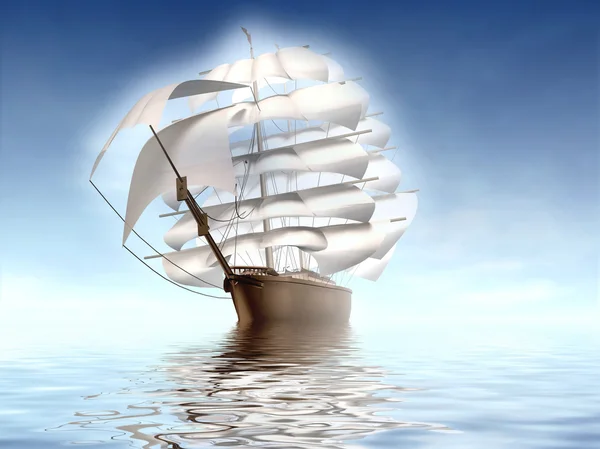 Starożytne jacht na morzu — Zdjęcie stockowe