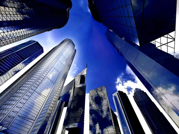 Bedrijfsgebouwen in perspectief — Stockfoto