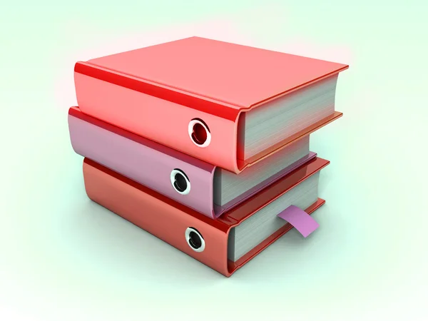 Illustrazione 3d dello stack di cartelle di archivio — Foto Stock