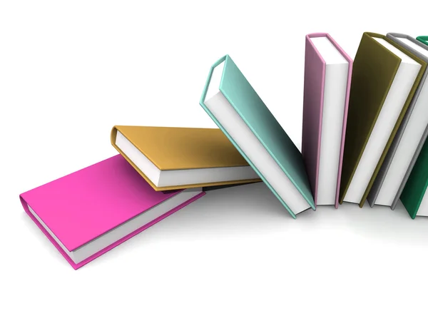 Färgade böcker isolerad på vit — Stockfoto
