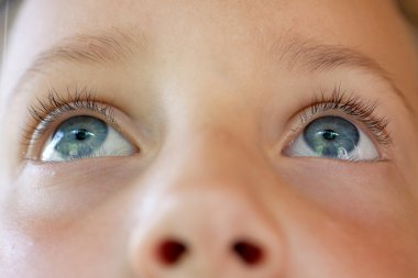 Child's eyes close-up
