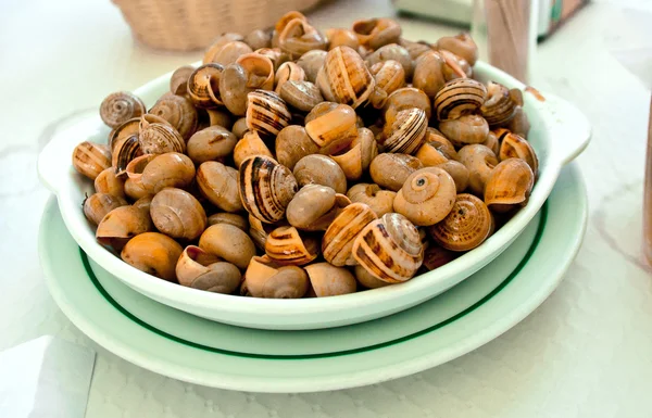 Caracois, geleneksel Portekiz snack — Stok fotoğraf