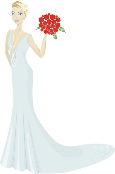 Gelukkige mooie bruid — Stockvector