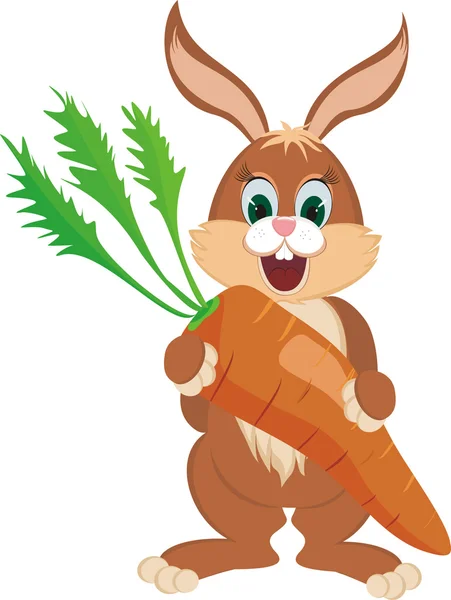 Rabbit with carrot — Stock Vector