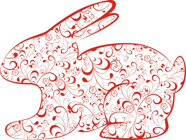 Lapin de Pâques rouge — Image vectorielle
