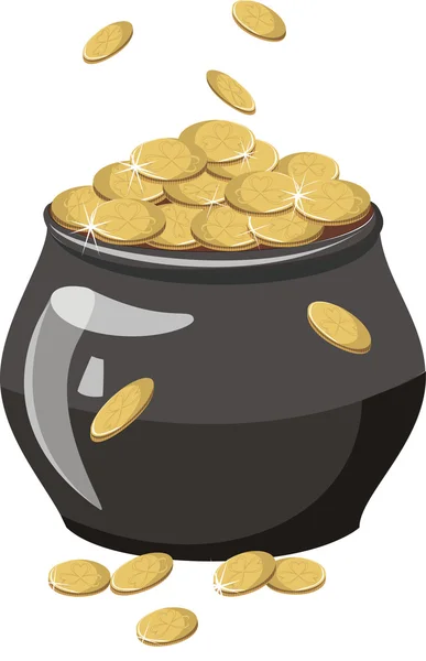 Um pote de ouro — Vetor de Stock