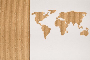 Cardboard background series - global shipping concept clipart