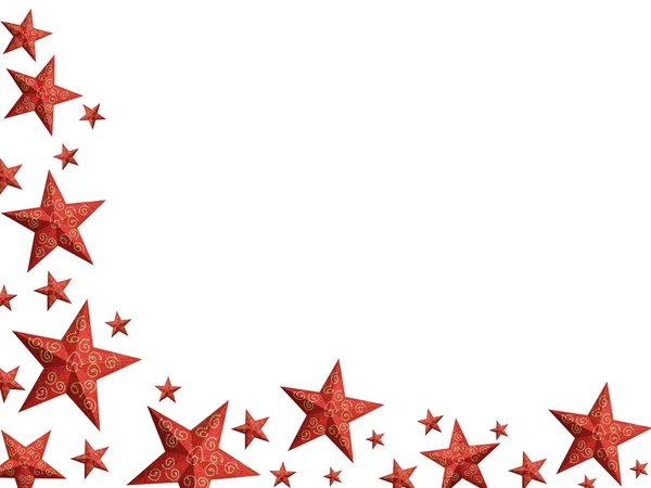 Parlak kırmızı Noel yıldız - izole — Stok fotoğraf