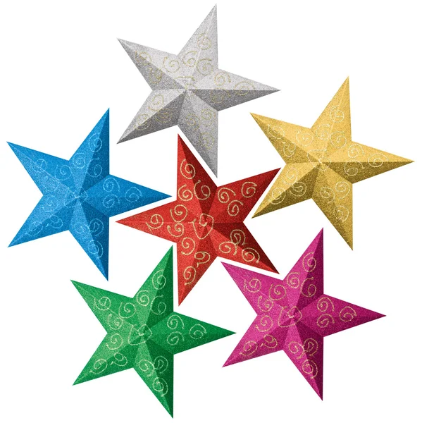 Estrelas de Natal coloridas — Fotografia de Stock