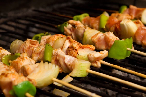 stock image Chicken meat and vegetables barbeque