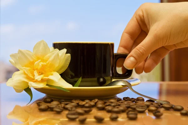 一杯咖啡，美味荣耀之晨 — 图库照片