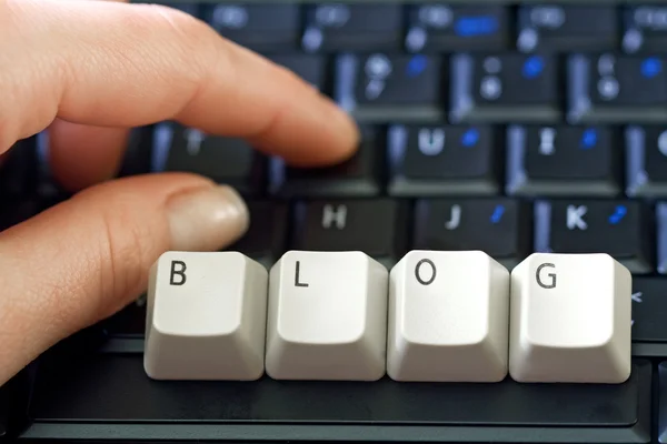 stock image Hand and laptop keyboard