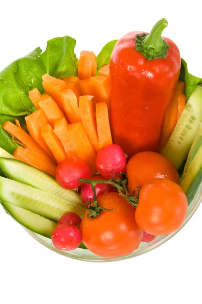 Groenten in een kom - bovenaanzicht — Stockfoto