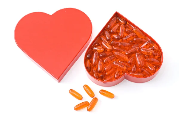 Heart friendly fish oil capsule — Stock Photo, Image