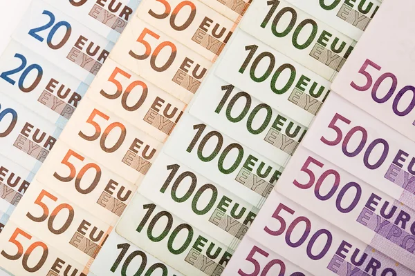 Notas de moeda europeia fundo — Fotografia de Stock