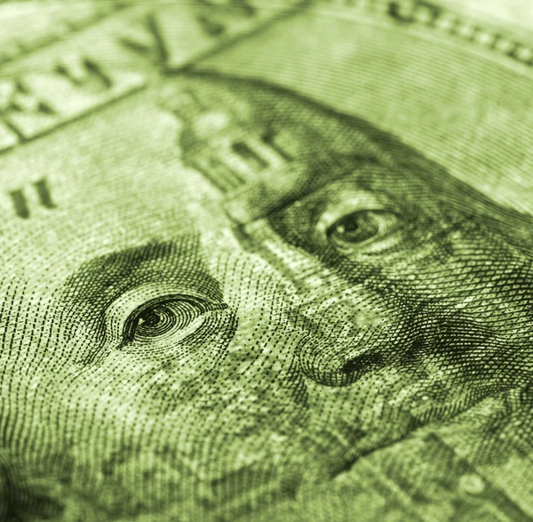 Hundred dollar bill macro shot — Stock Photo, Image