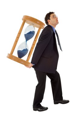 Businessman working under pressure - isolated clipart