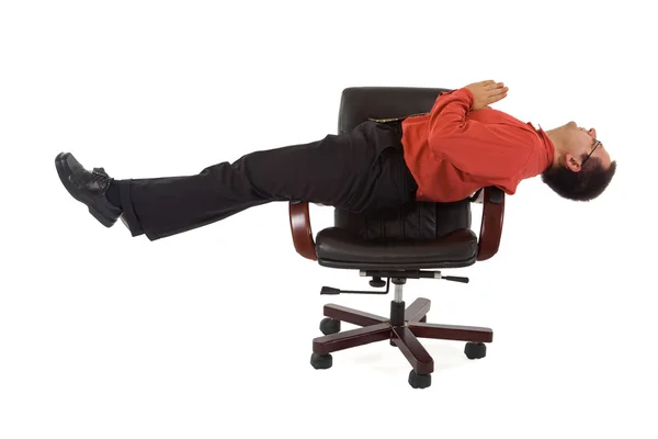 Office relaxation yoga position — Stock Photo, Image