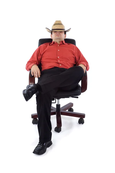 Redneck in het kantoor — Stockfoto