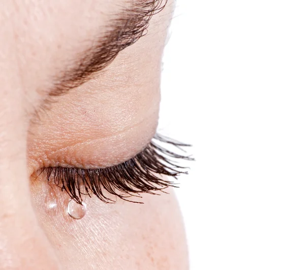 Kobieta ze łzami w oczach — Zdjęcie stockowe