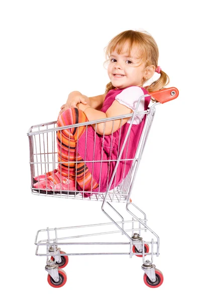 Girl anxious to go shopping — Stock Photo, Image
