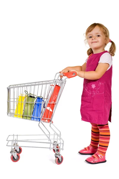 Pequeña niña compras — Foto de Stock