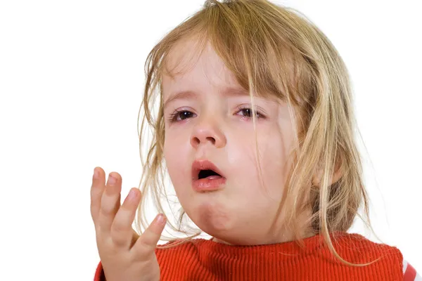 Bambina con l'influenza — Foto Stock