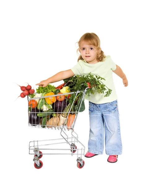 Little girl with healthy food — Stock Photo, Image