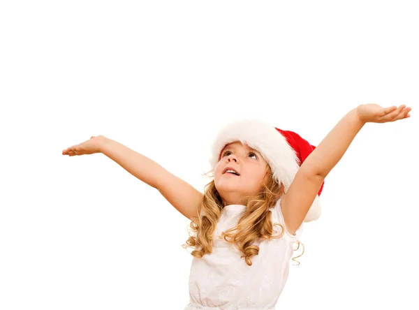 Kleines Mädchen wartet auf Weihnachten — Stockfoto